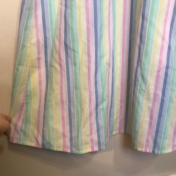 Vintage Vico Viola rainbow pastel striped cotton night shirt robe with tie - Picture 6 of 8